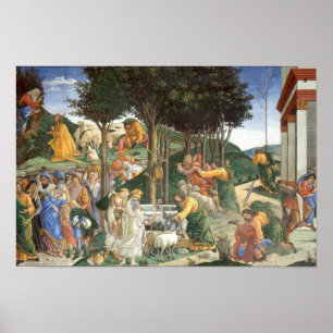 Jongeren van Mozes door Botticelli - Poster