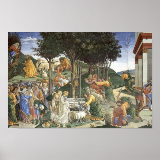 Jongeren van Mozes door Botticelli - Poster (Voorkant)