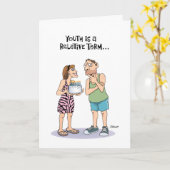 Jongeren vs. 40ste verjaardag kaart (Gele Bloem)