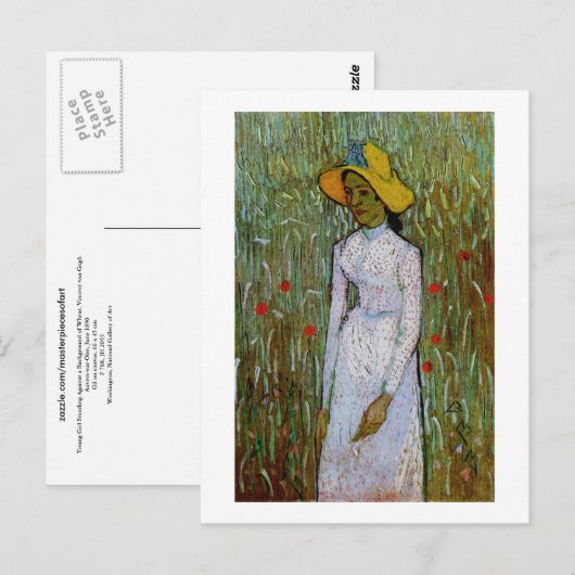 Jongerenachtergrond van Wheat Van Gogh Fine Art Briefkaart (Voorkant / Achterkant)