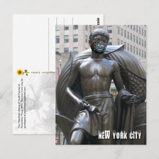 Jongerenbeeld met kalavera-gezichtsmasker - NYC V- Briefkaart (Voorkant / Achterkant)