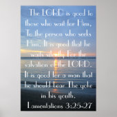 Jongerenbijbel Verse Lamentations 3:25-27 Poster (Voorkant)