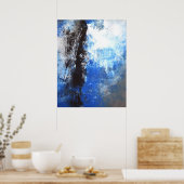 'Jongerenblauw' en grijs Abstract Poster (Keuken)