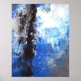 'Jongerenblauw' en grijs Abstract Poster