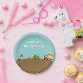 Jongerenbouwvoertuigen Thema Birthday Party Papieren Bordje (Feest)