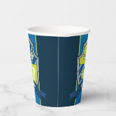 Jongerenbreien verjaardag gepersonaliseerd blauw k papieren bekers (Rechts)