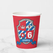 Jongerenbreien verjaardag gepersonaliseerde partij papieren bekers (Achterkant)