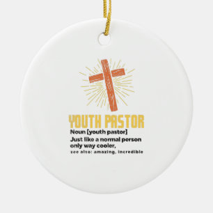 Jongerendominee, Funny Pastor Keramisch Ornament