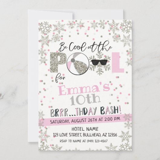 Jongerenfeest in de winterpool kaart (Voorkant)