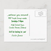 Jongerengroepsuitnodiging Uitnodiging Briefkaart (Achterkant)