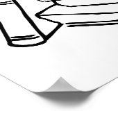 Jongerenheld lezen op boeken kleur op school poster (Hoek)