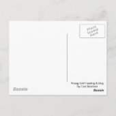 Jongerenmeisje dat een hond voedt van Carl Reicher Briefkaart (Achterkant)