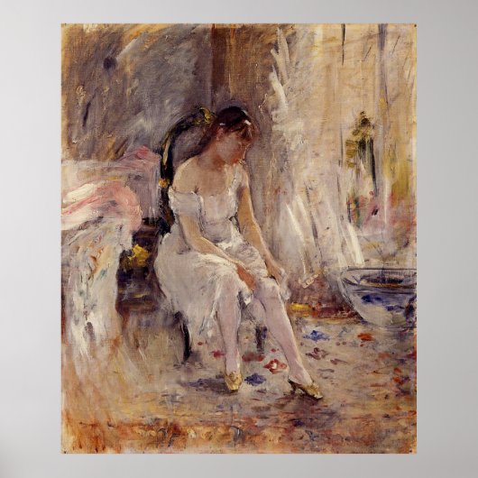 Jongerenmeisje dat haar voorraad aantrekt - Poster (Voorkant)