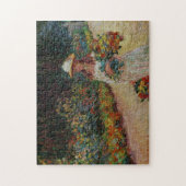 Jongerenmeisje in de tuin bij Giverny Monet Fine A Legpuzzel (Verticaal)