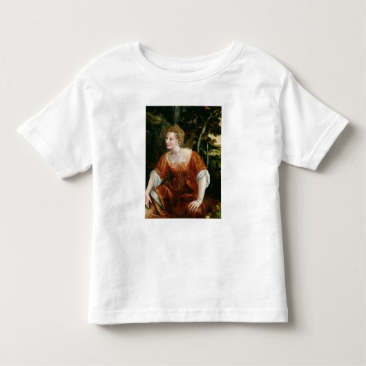 Jongerenmeisje in een landschap kinder shirts (Voorkant)