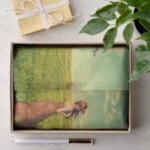 Jongerenmeisje in een veld tissuepapier (Geschenk)