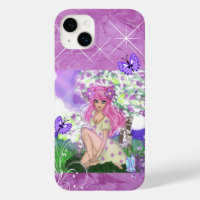 Jongerenmeisje met bloemen telefoontas