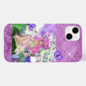 Jongerenmeisje met bloemen telefoontas Case-Mate iPhone case (Achterkant (horizontaal))