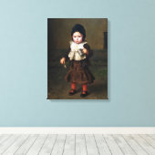 Jongerenmeisje met een lege beker (Ludwig Knaus) Canvas Afdruk (Insitu (Houten vloer))