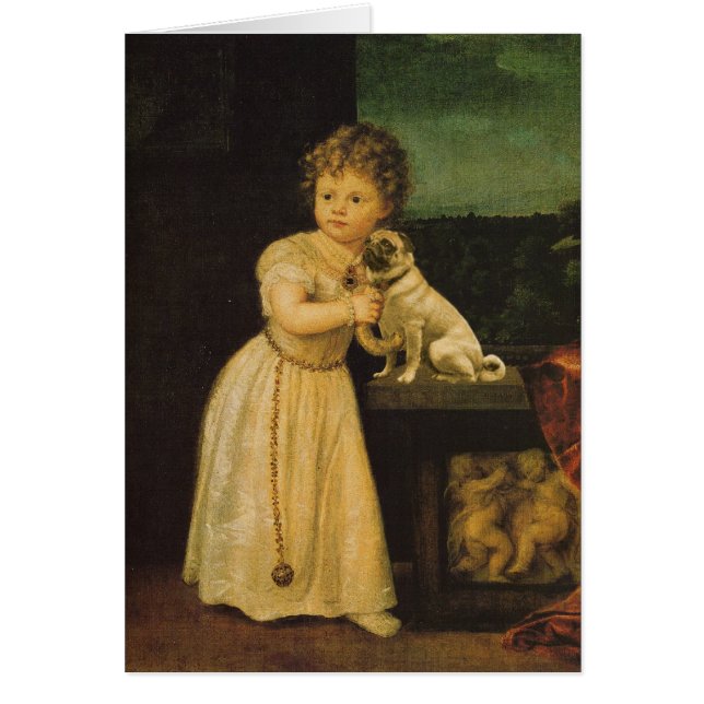 Jongerenmeisje met pug (Voorkant)