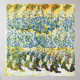 Jongerenmeisje op een balkon poster