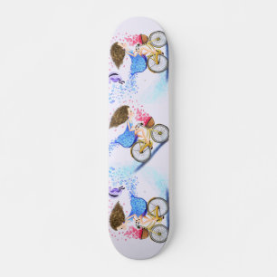 Jongerenmeisje op een bike skateboard