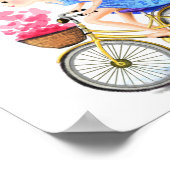 Jongerenmeisje op een Poster-liefdesharten Poster (Hoek)