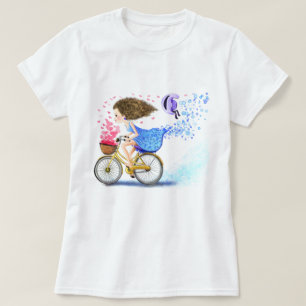 Jongerenmeisje op een T-Shirt Romantic Love