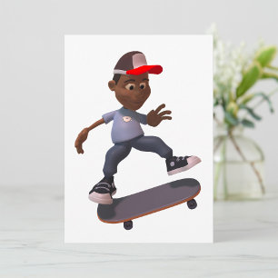 Jongerenrennen in Skateboard Skater-uitvindingen Kaart