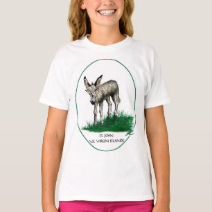 Jongerenshirt met Baby Donkey, St.John, USVI T-shirt