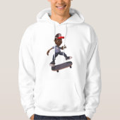 Jongerenspeler op het skateboard Skater Mannen Hoo Hoodie (Voorkant)