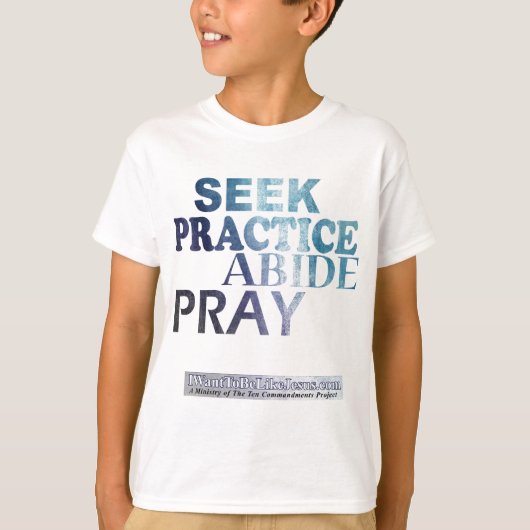 Jongerentesterij in de praktijk-Abide-Pray T-shirt (Voorkant)