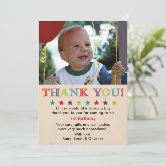 Jongerenverjaardag bedankt (Staand voorkant)