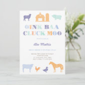 Jongerenverjaardagsuitnodiging, boerderij party, p kaart (Staand voorkant)