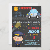 Jongerenverjaardagsuitnodiging van de politieagent kaart (Voorkant)