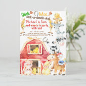 Jongerenverjaardagsuitnodiging voor boerderijdiere kaart (Staand voorkant)