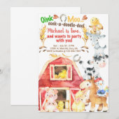 Jongerenverjaardagsuitnodiging voor boerderijdiere kaart (Voorkant / Achterkant)