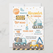 Jongerenverjaardagsuitnodiging voor vrachtwagens. kaart (Voorkant)