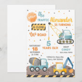 Jongerenverjaardagsuitnodiging voor vrachtwagens. kaart (Voorkant / Achterkant)