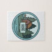 Jongerenzomerkamp, eilandhut, met aangepast teken legpuzzel (Horizontaal)