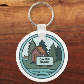 Jongerenzomerkamp, eilandhut, met aangepast teken sleutelhanger (Voorkant)