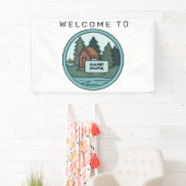 Jongerenzomerkamp, eilandhut, met aangepast teken spandoek (Insitu)