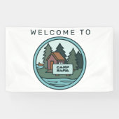 Jongerenzomerkamp, eilandhut, met aangepast teken spandoek (Horizontaal)