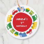 Jongetenspeelgoed Colorful Fun Transport Birthday  Bedankjes Labels (Voorkant)