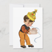  jongetje die kaarsen uit de jaren '40 blaast feestdagenkaart (Voorkant)