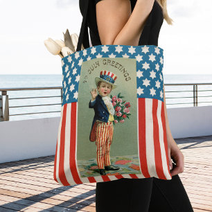 jongetje Sam op 4 juli Tote Bag