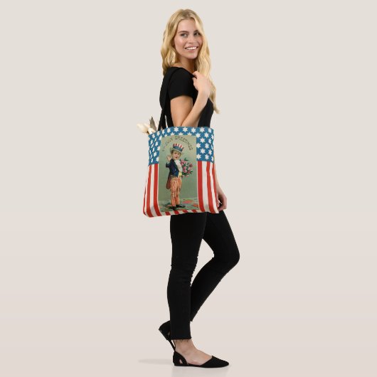  jongetje Sam op 4 juli Tote Bag (Op model)