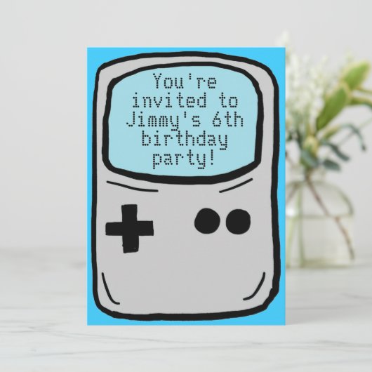  jongetje's gamer verjaardagsfeest nodigt uit kaart (Staand voorkant)