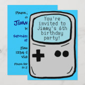  jongetje's gamer verjaardagsfeest nodigt uit kaart (Voorkant / Achterkant)