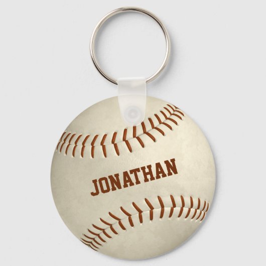 jongetjes, gewoon honkbalsoftball sleutelhanger (Voorkant)